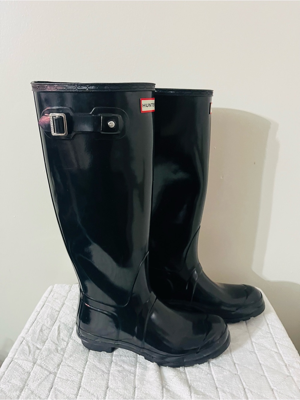 Hunter Women's Original Tall Gloss Rain Boots Sz 8 - Picture 3 of 7